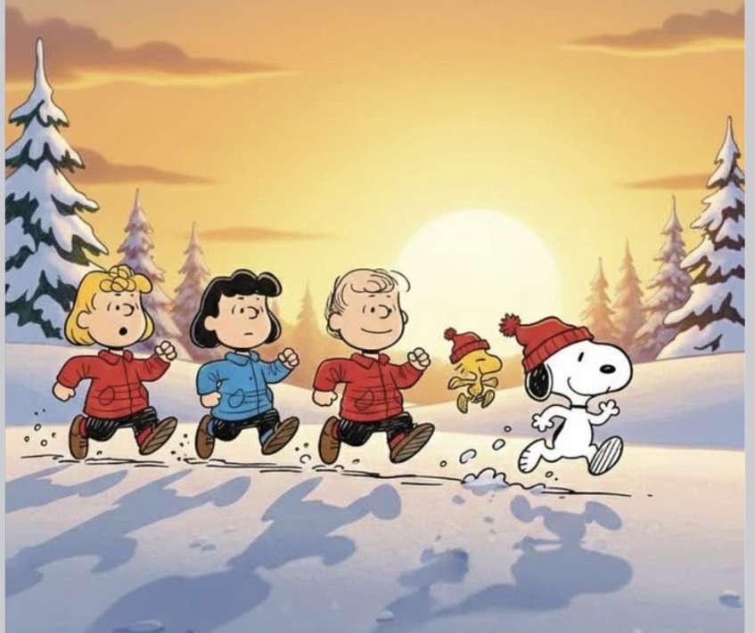 Snoopy entraîne les enfants dans un jogging matinal. puzzle en ligne