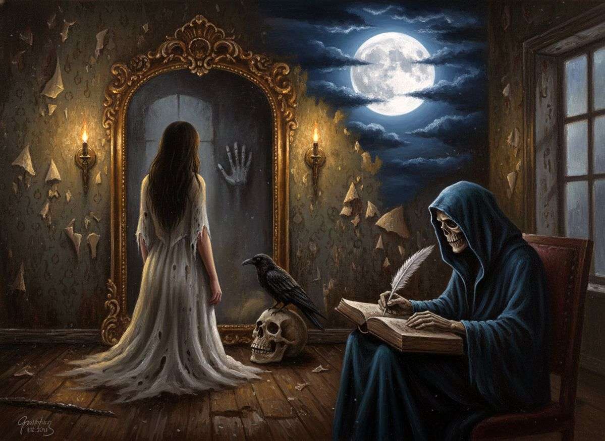 Donna e scheletro puzzle online