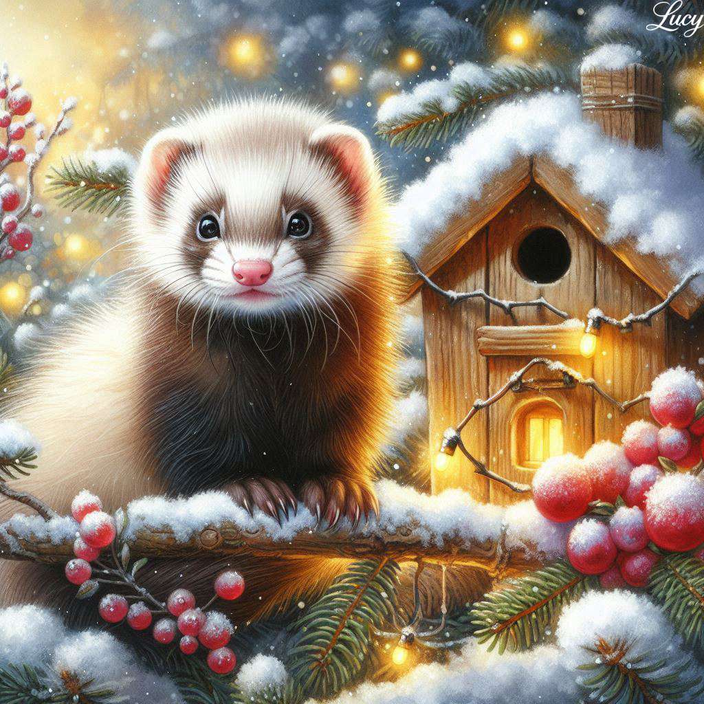 Um furão fofo quebra-cabeças online