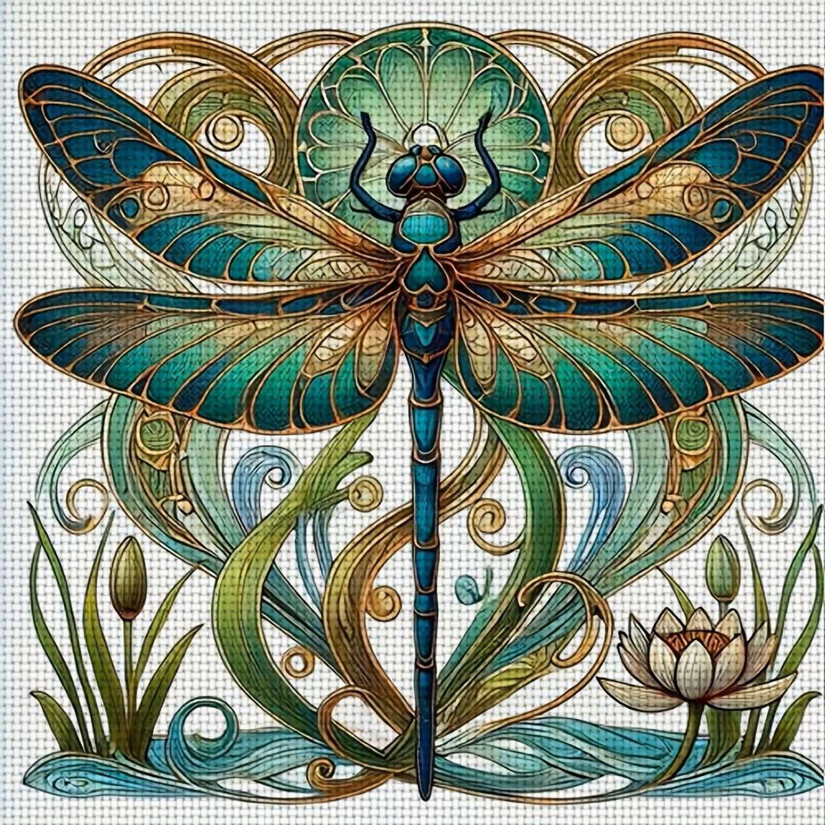 metaliczna ważka puzzle online