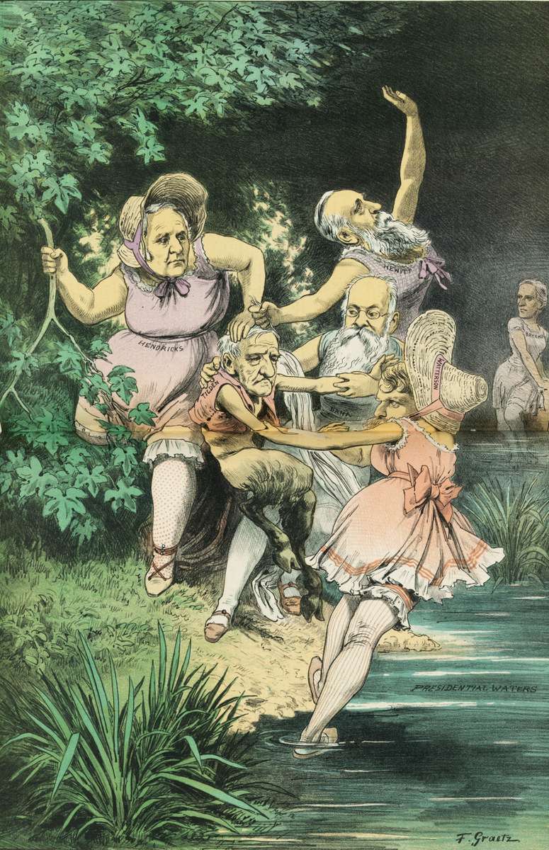 Nimfy zwabiają fauna do wody puzzle online