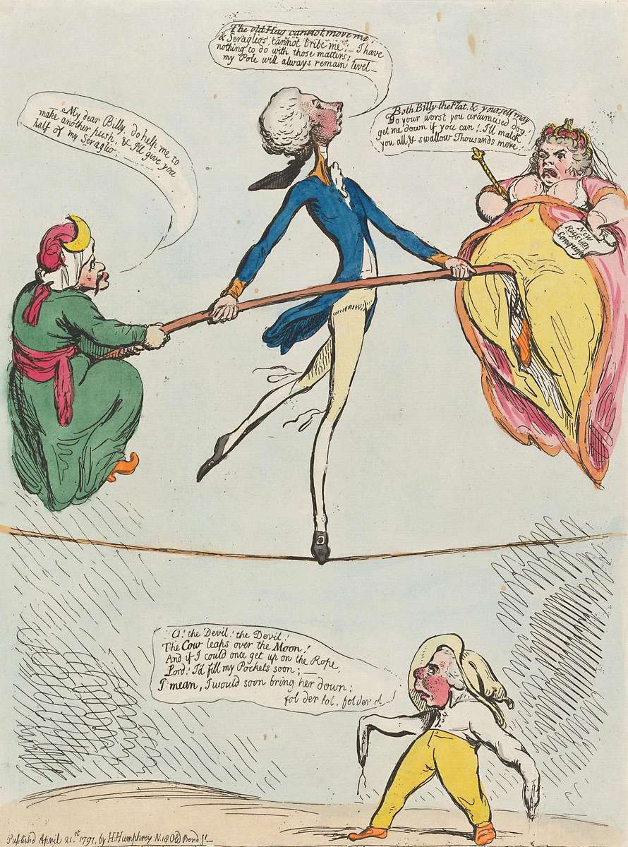 Gillray, J - 1791 - Az erőviszonyok online puzzle