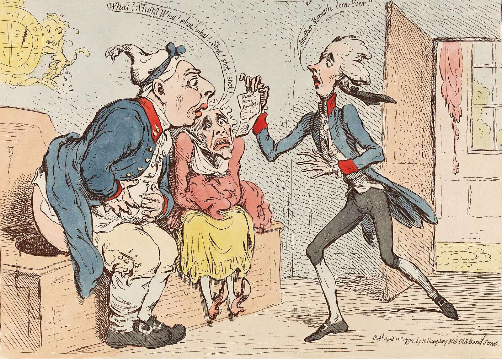 Gillray, J - 1792 - News about the King of Sweden online puzzle