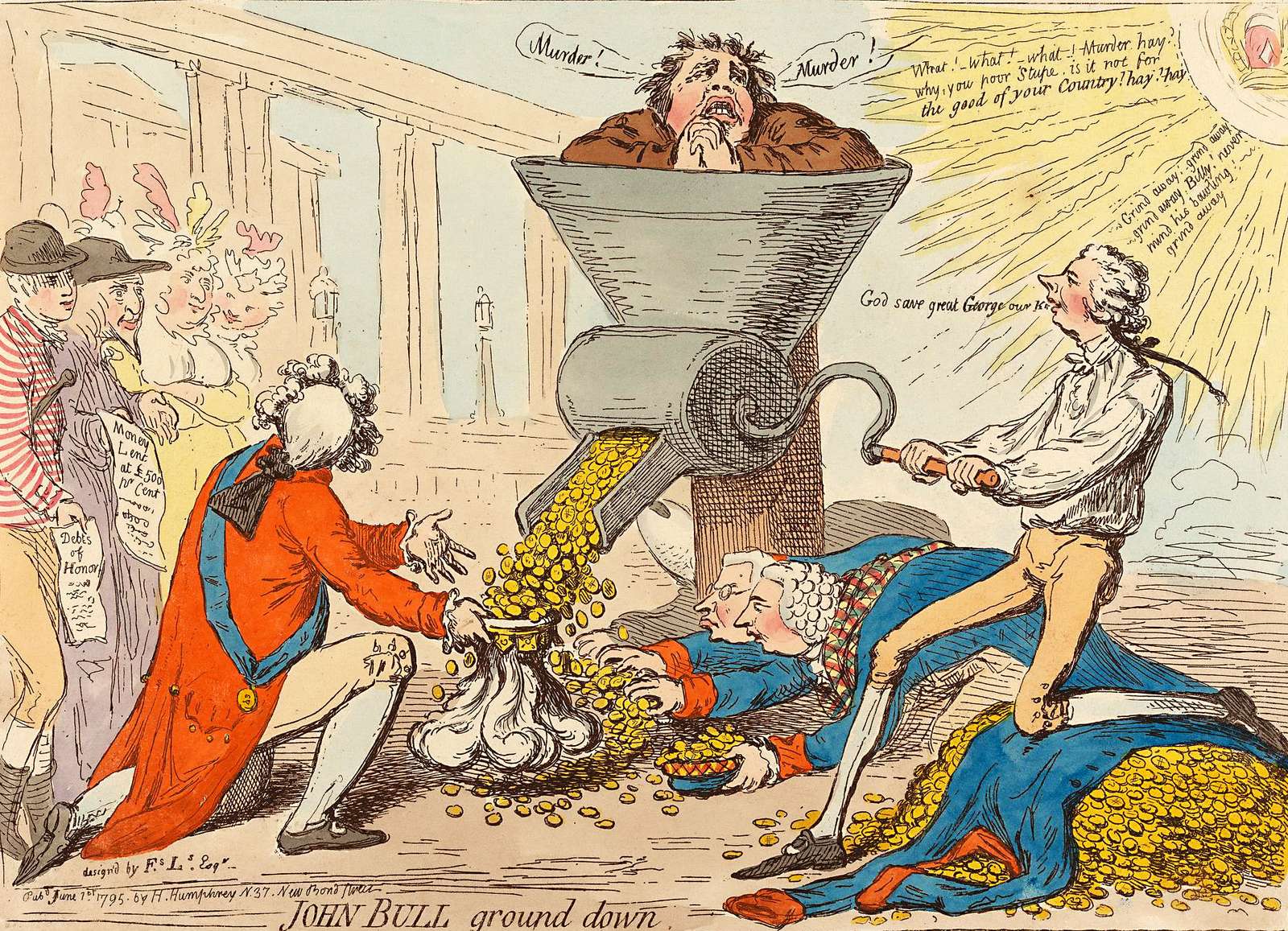 Gillray, J - 1795 - John Bull being ground jigsaw puzzle online