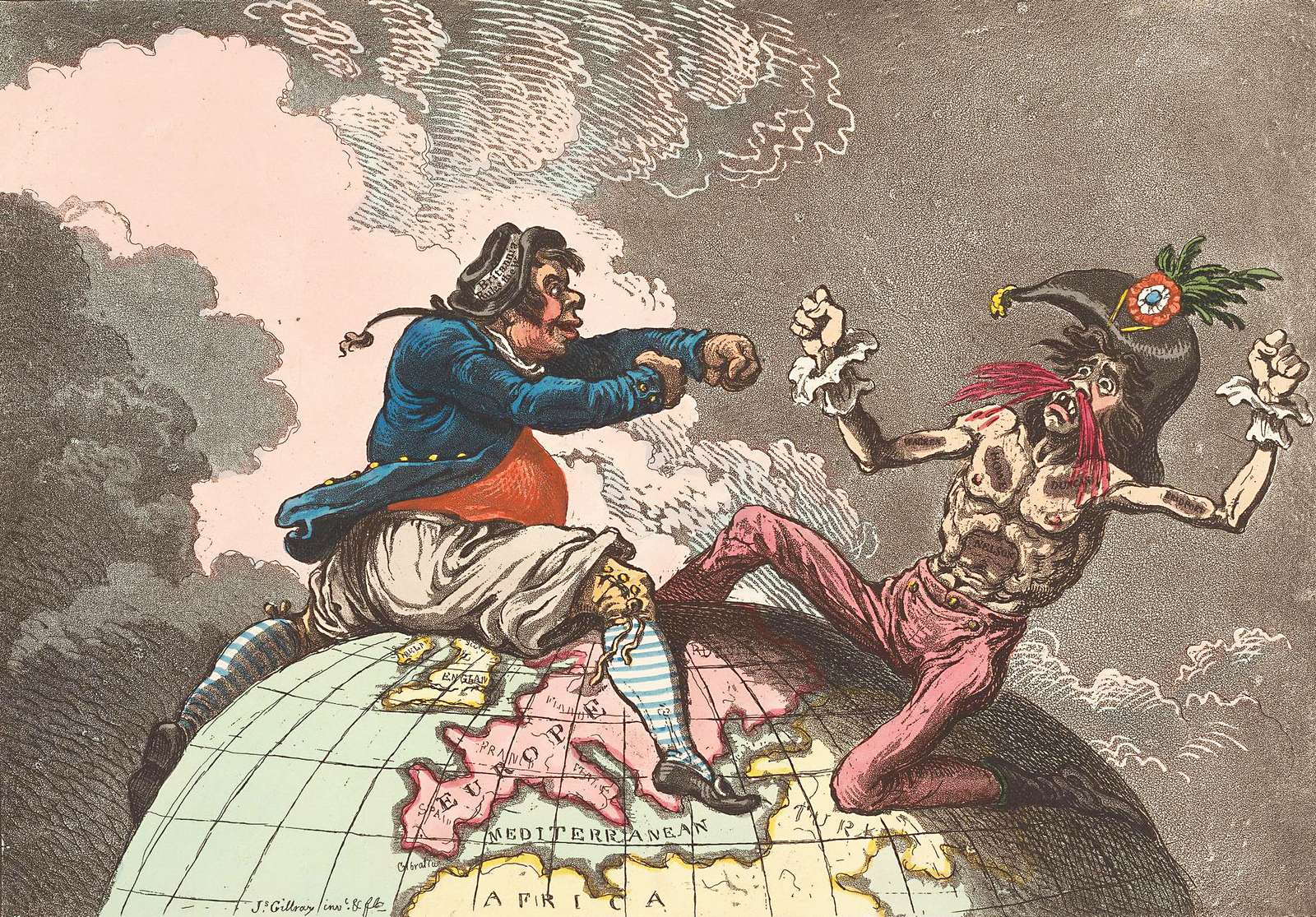 Gillray, J - 1798 - Battle for the Dung Heap online puzzle