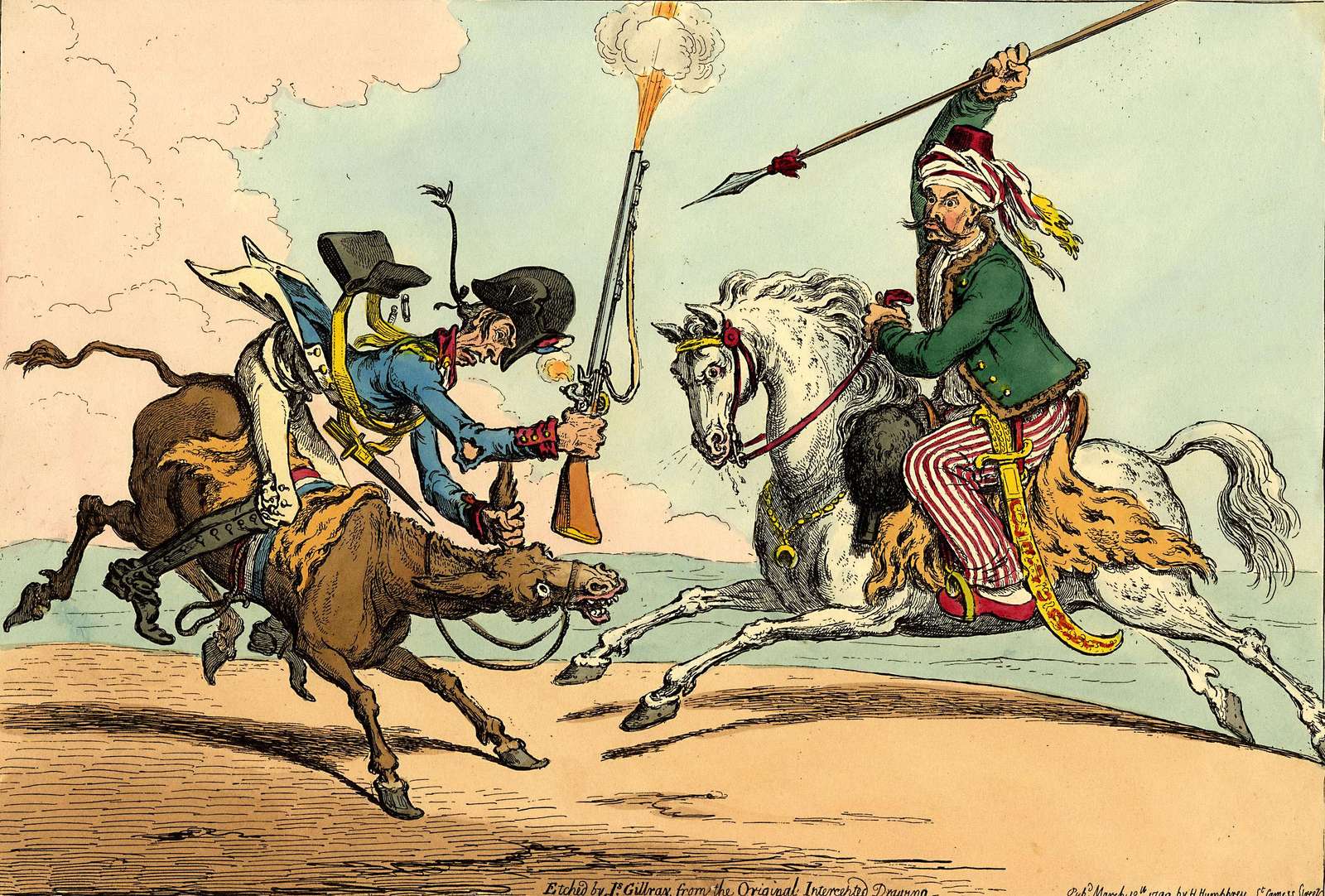 Gillray, J - 1799 - Der französische Reisende Puzzlespiel online