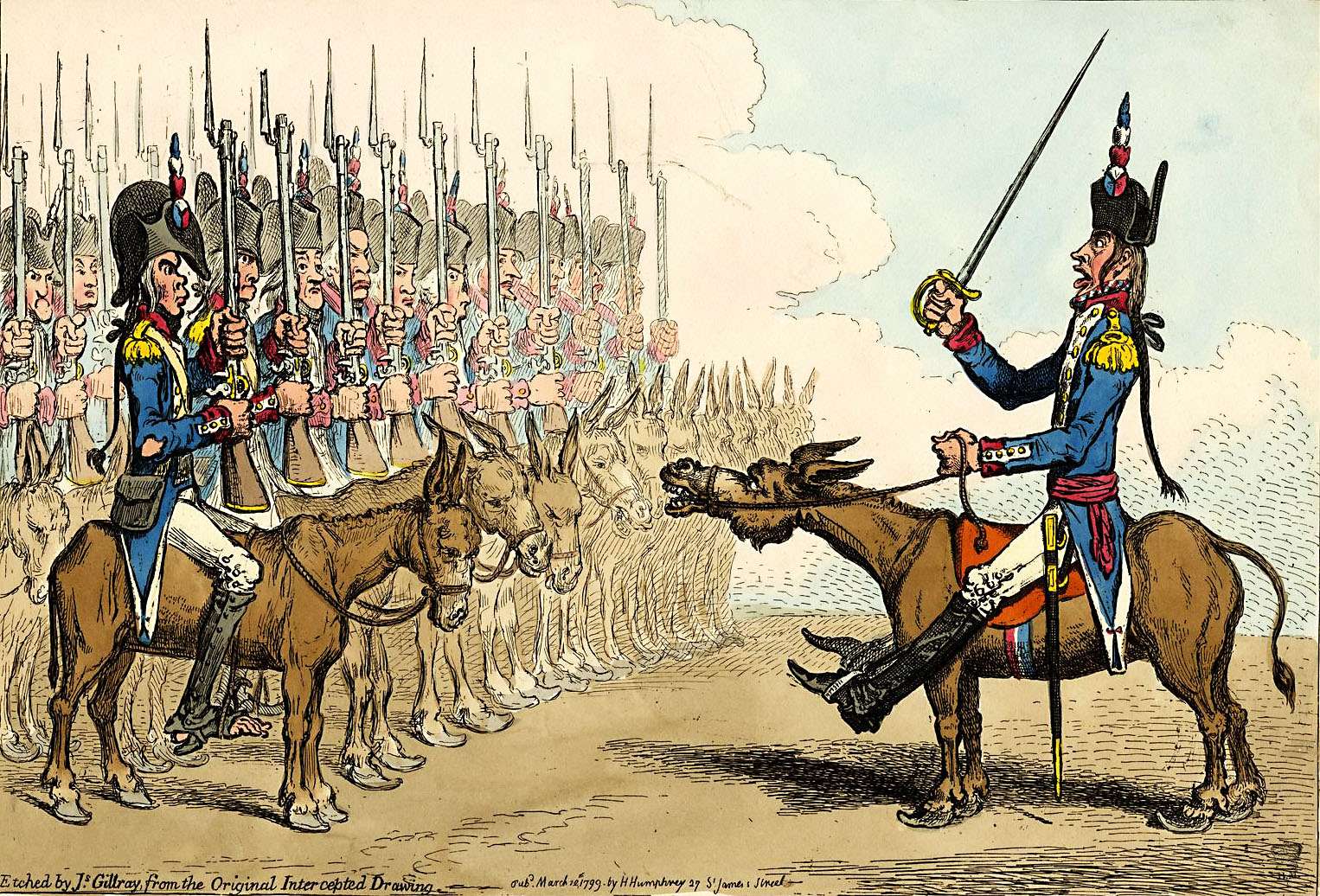 Gillray, J - 1799 - Die französische Infanterie Puzzlespiel online