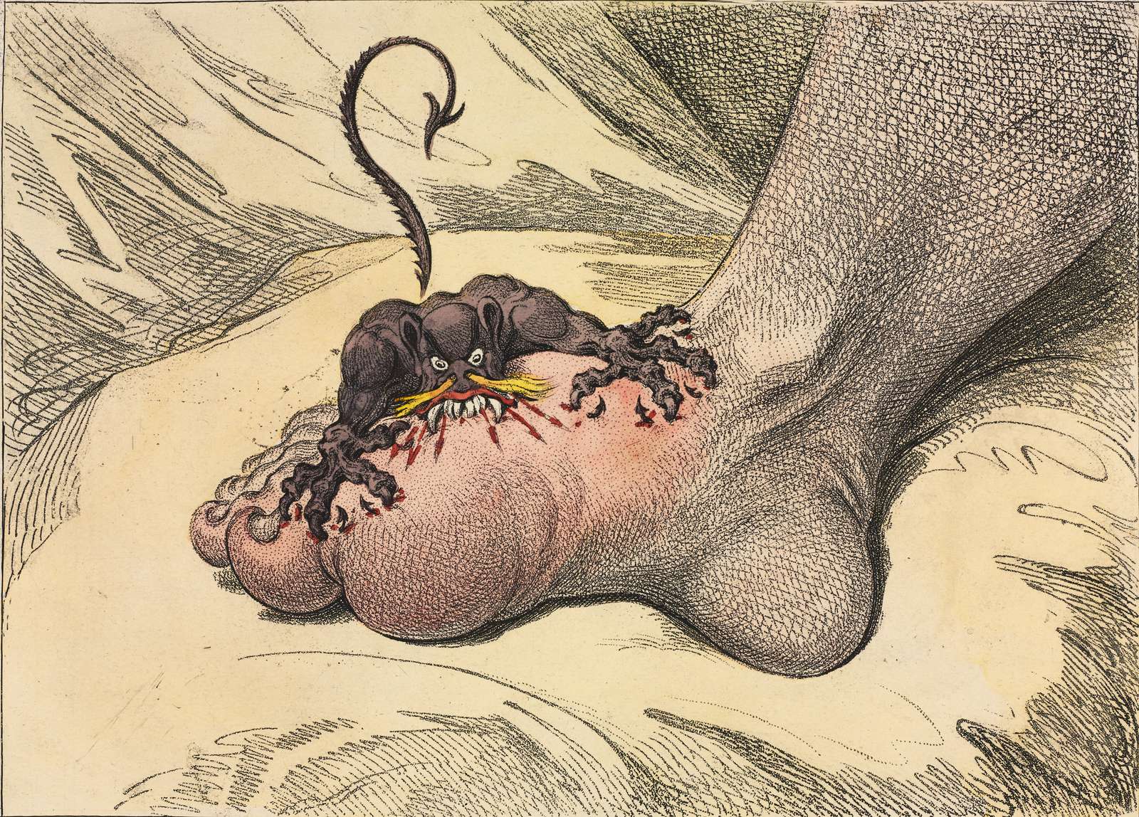 Gillray, J - 1799 - Die Gicht Online-Puzzle