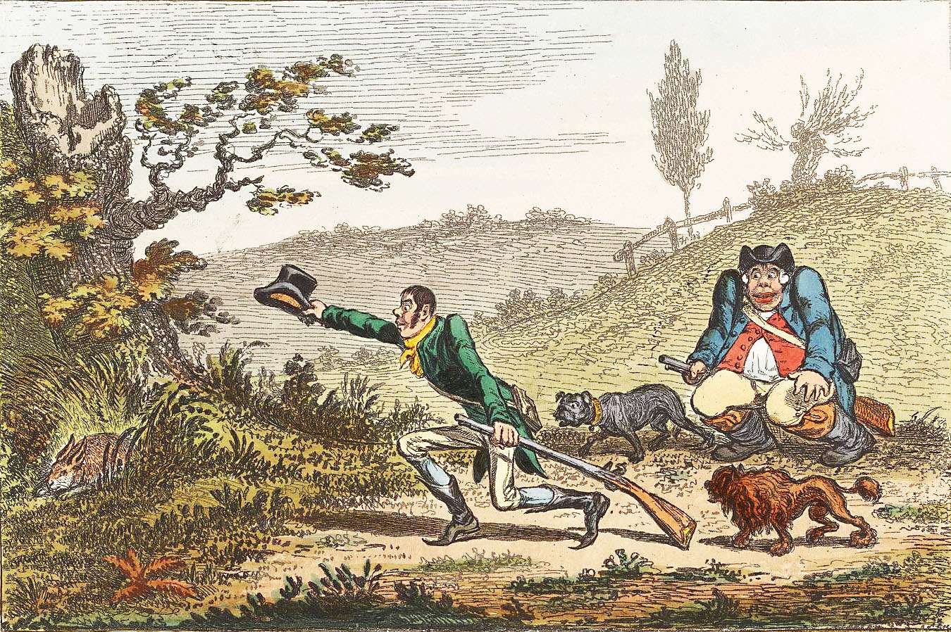 Gillray, J - 1800 - Der Schütze entdeckt den Hasen Puzzlespiel online