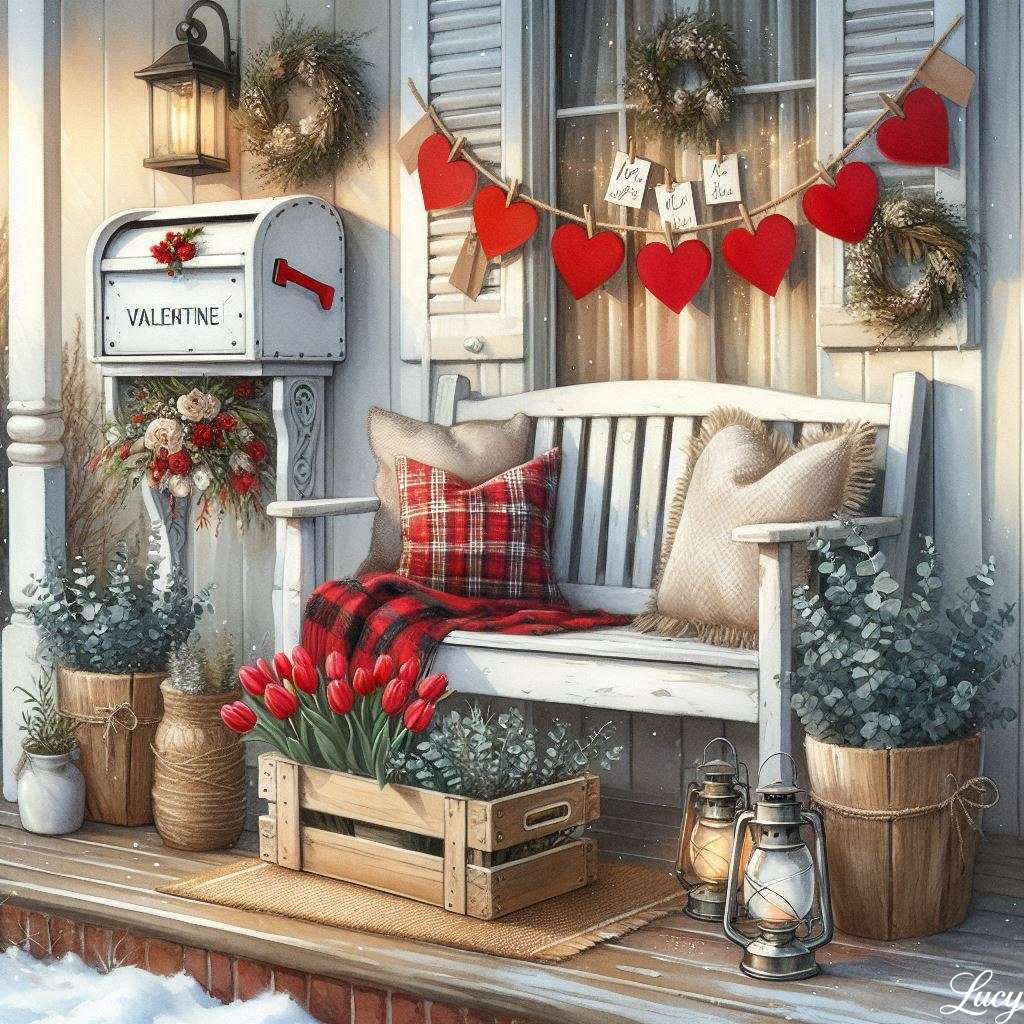 Alla hjärtans dag veranda pussel på nätet