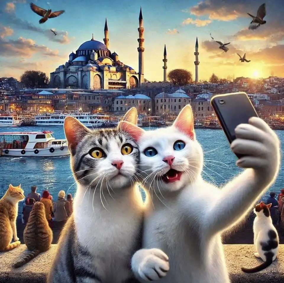 Pisici care își fac o fotografie puzzle online