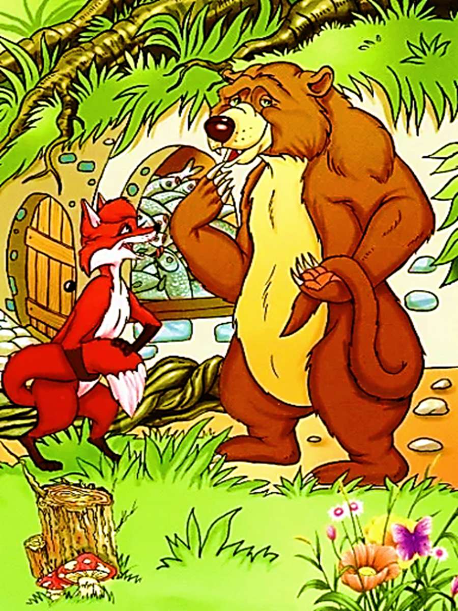 Der Bär wurde vom Fuchs ausgetrickst Puzzlespiel online