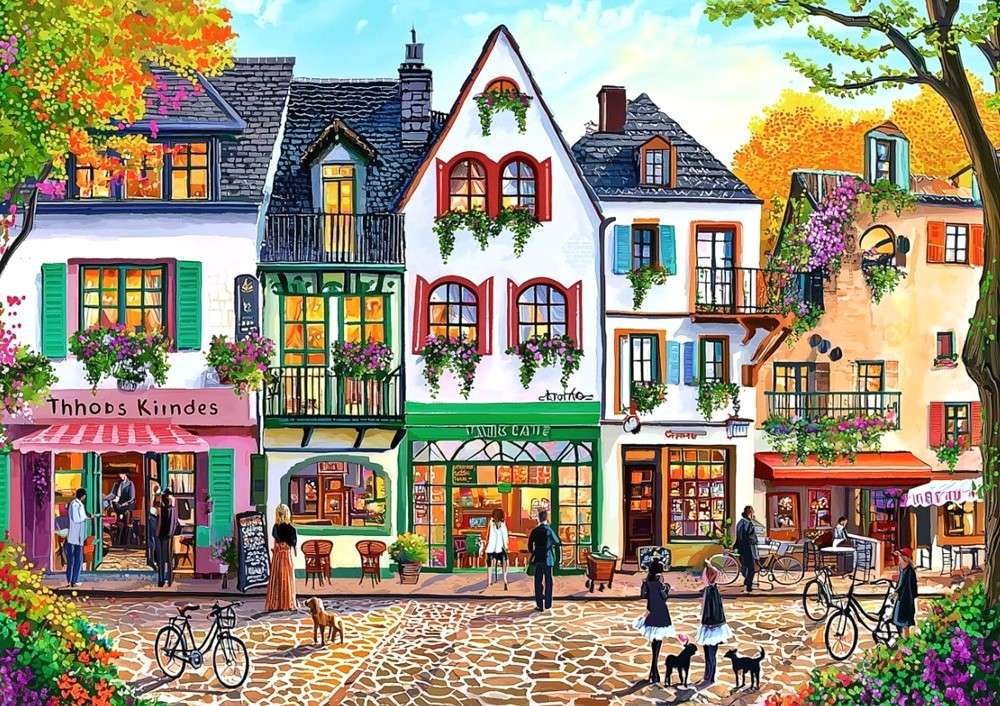 Charmante rue européenne puzzle en ligne