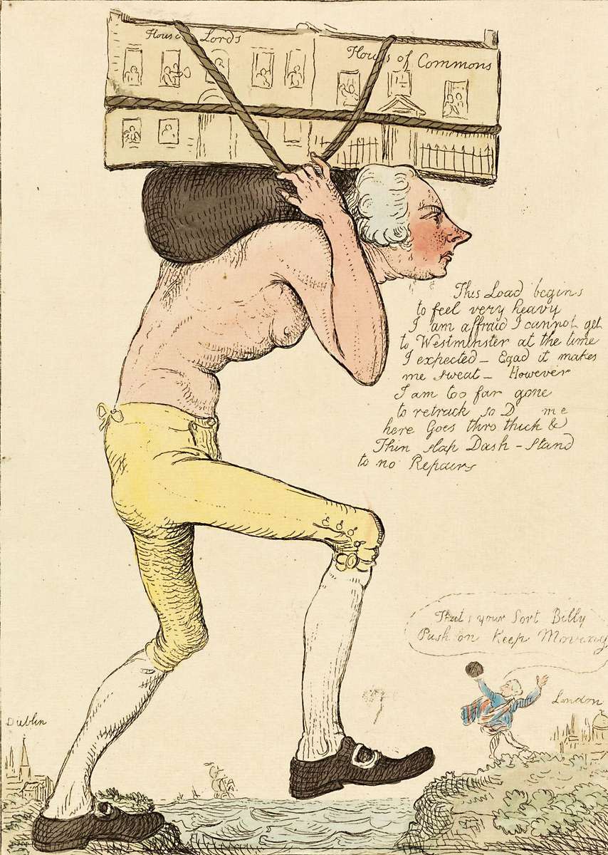 Cruikshank, R - 1800 - Gulliver disposes of Parliament online puzzle