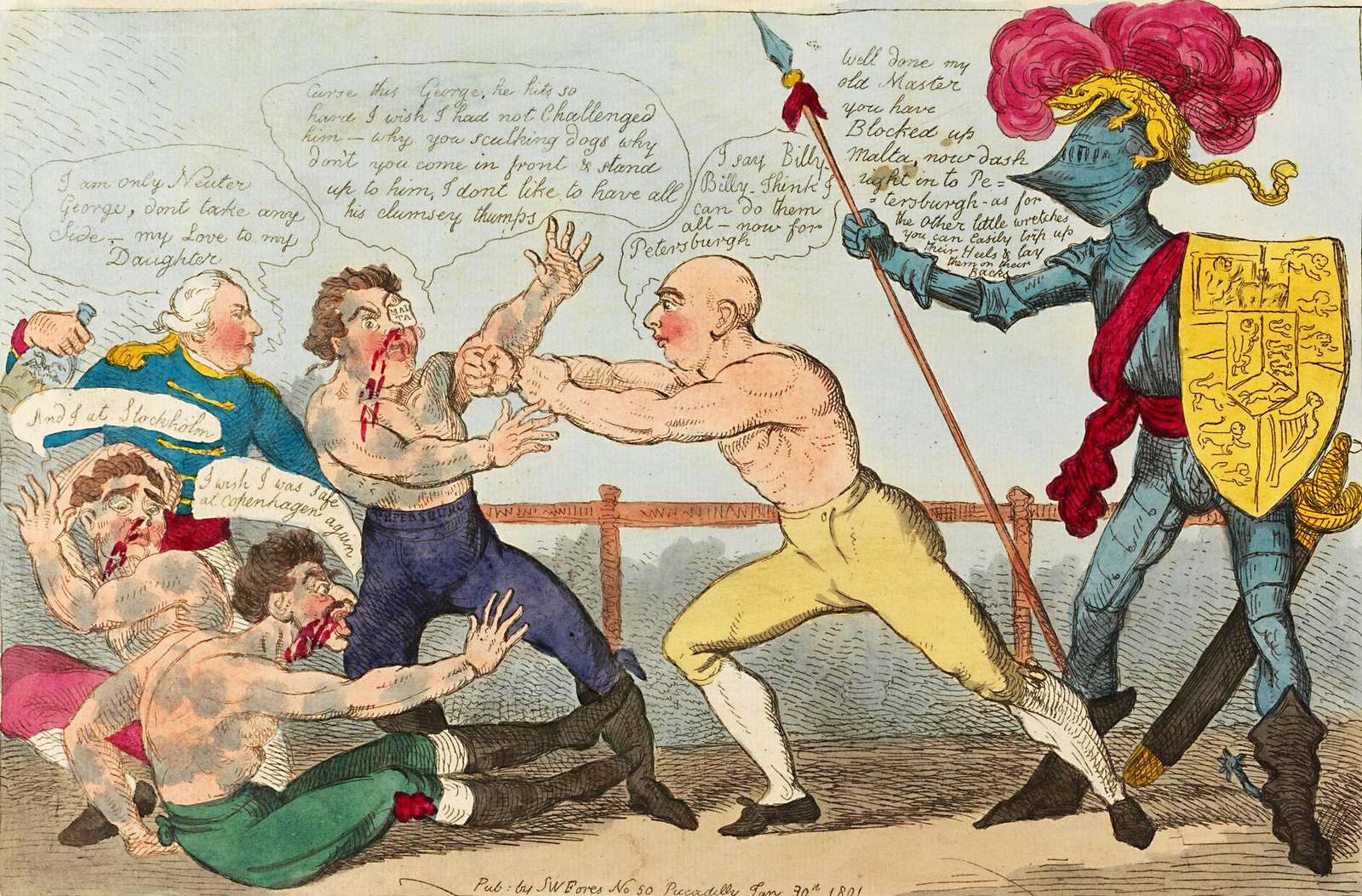 Cruikshank, R - 1801 - Russischer Schläger k.o. Puzzlespiel online