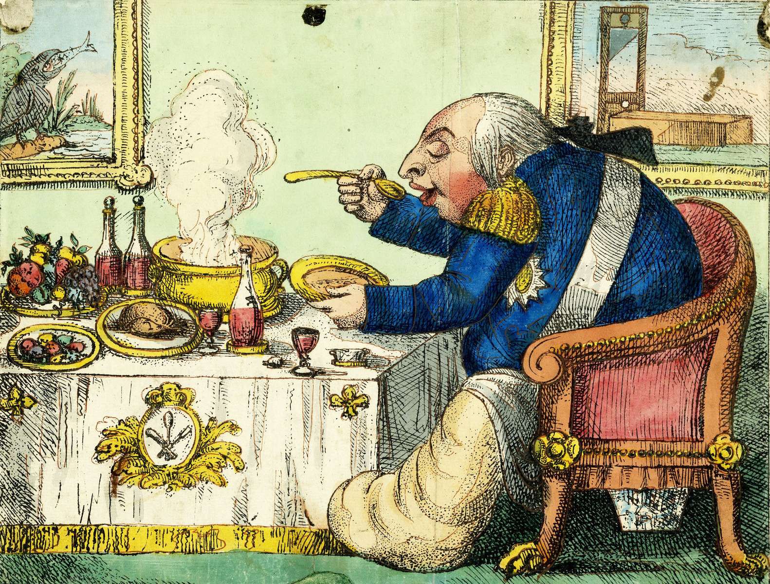 Cruikshank, R - 1818 - Gourmeten pussel på nätet