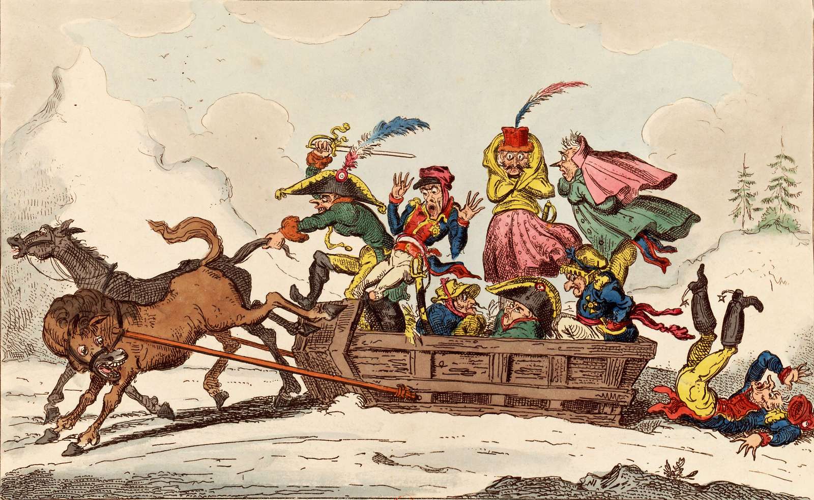 Cruikshank, G - 1813 - French retreat Generals online puzzle