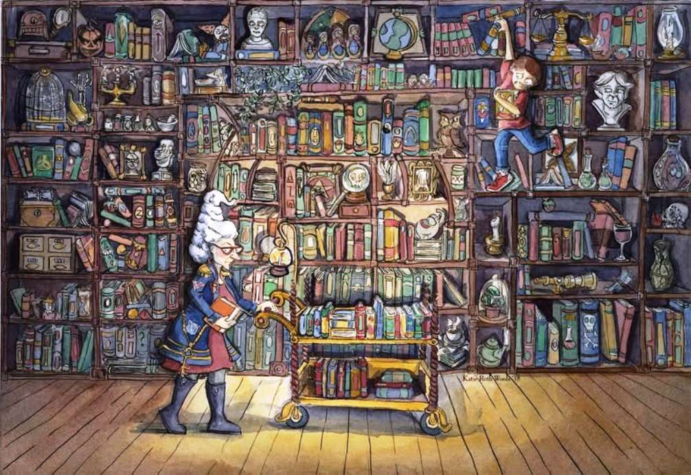 Bibliotheek vroeger. online puzzle