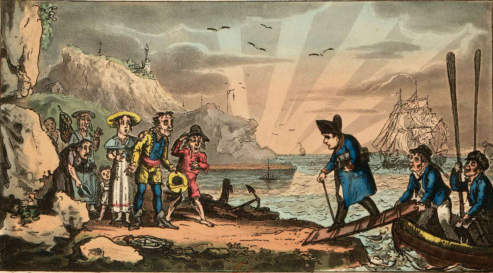 Cruikshank, G -1815- Landing on Elba online puzzle