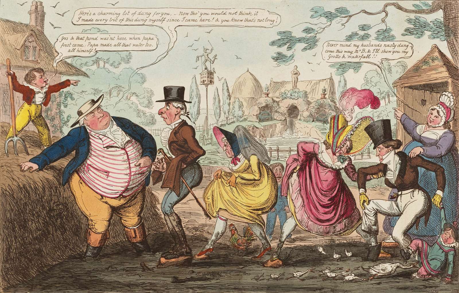 Cruikshank, G -1819- Besuch der Cockney-Farm Online-Puzzle