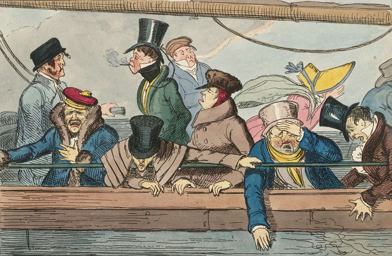 Cruikshank, G -1824- Crossing to Calais online puzzle