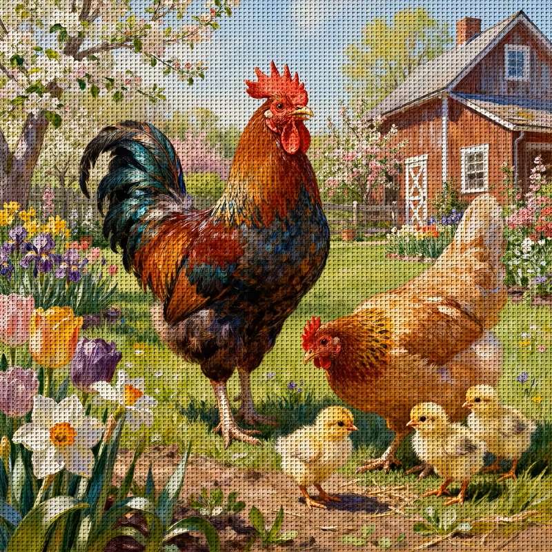 foto di campagna con galline puzzle online