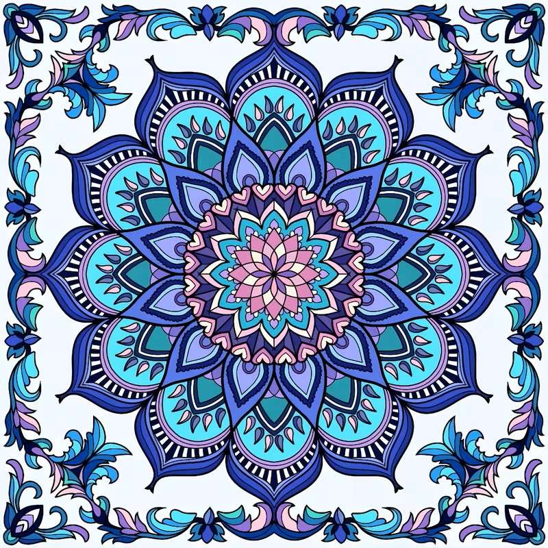 mandala blu puzzle online