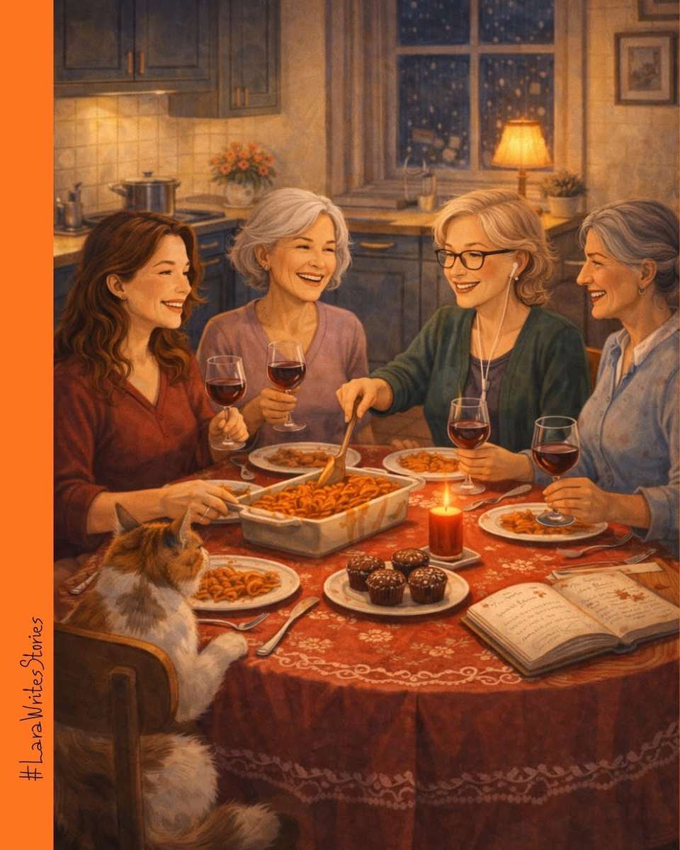 Amiche a tavola con un ospite speciale puzzle online