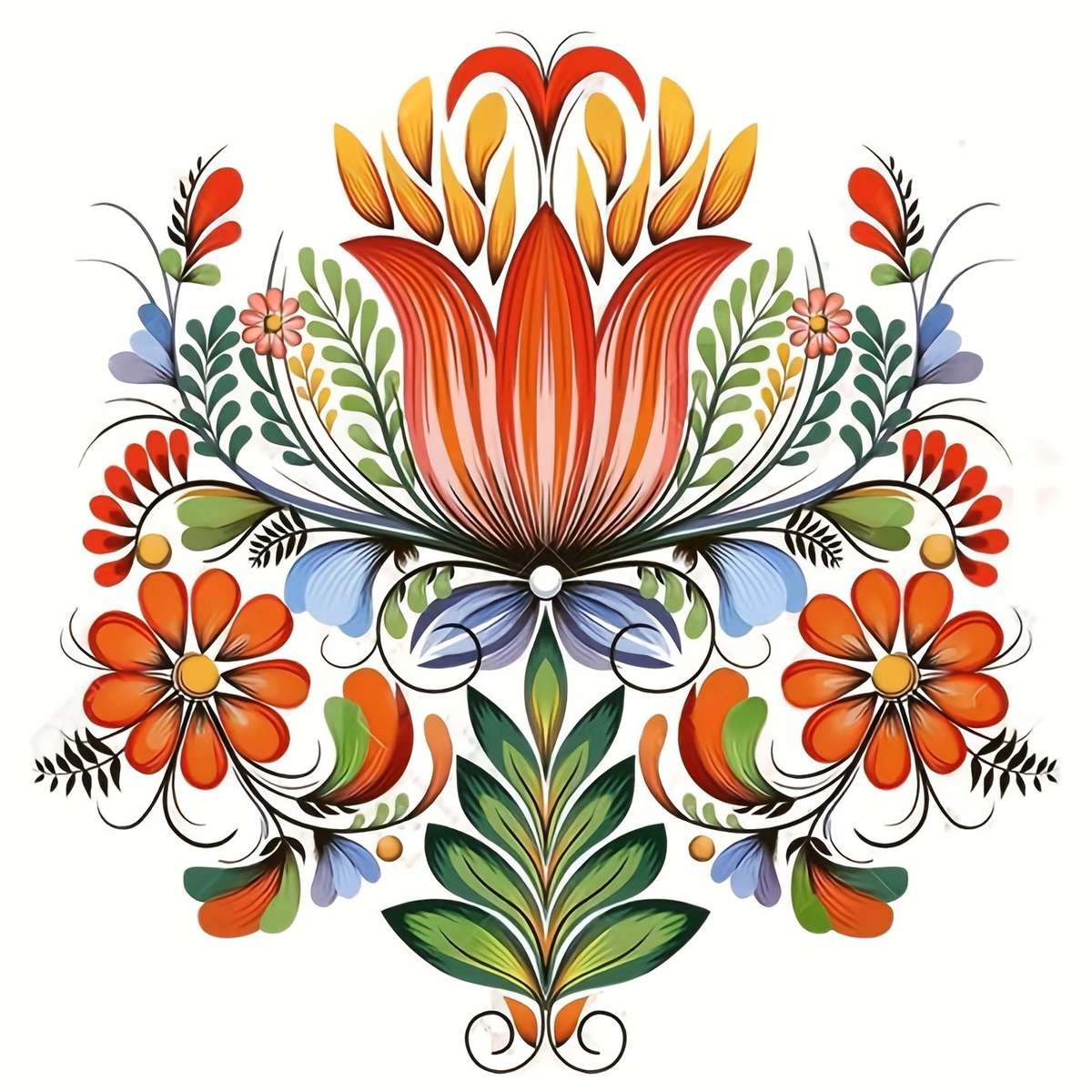 motivo floreale popolare puzzle online