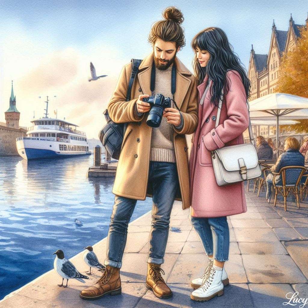 Passeggiata del porto all'ora d'oro puzzle online