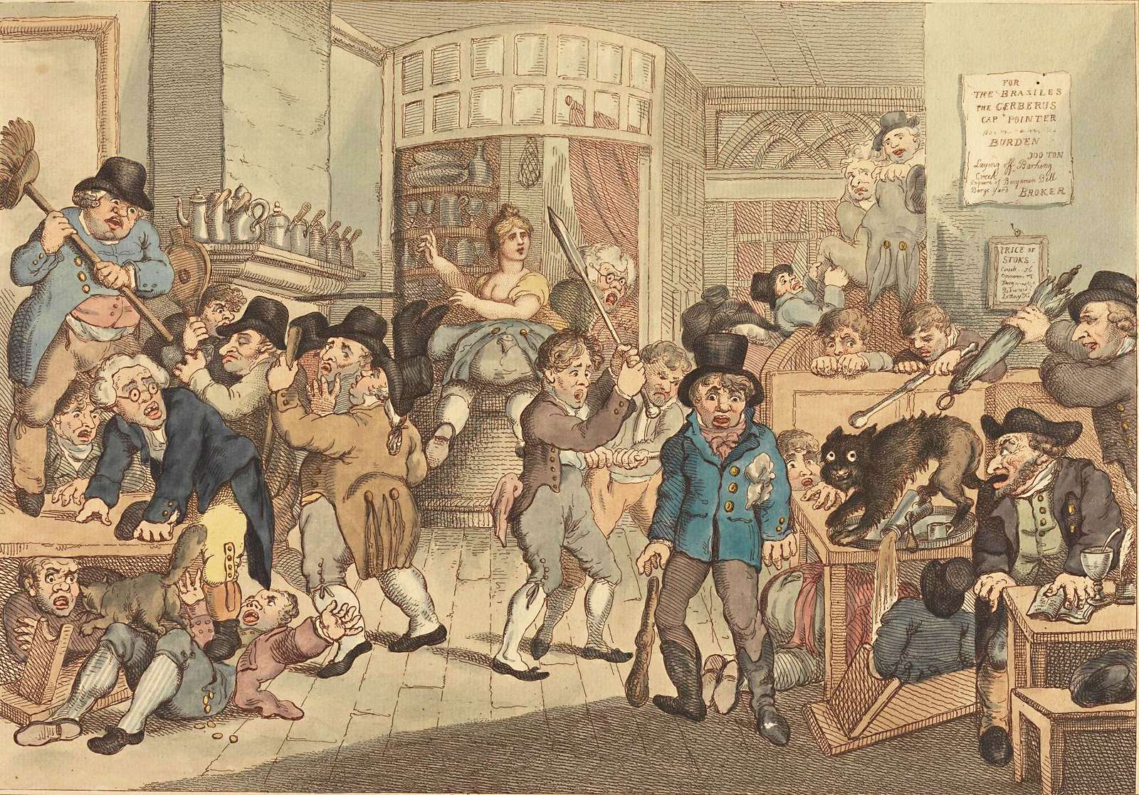 Rowlandson T -1809- Woedende hond in het koffiehuis online puzzel