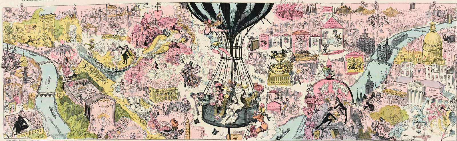 Robida A -1881- Large panorama of Paris online puzzle