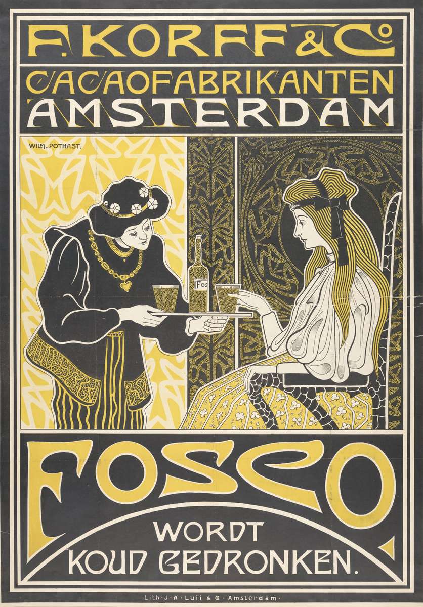 Pubblicità dei produttori di cacao Korff+Co - 1901 puzzle online