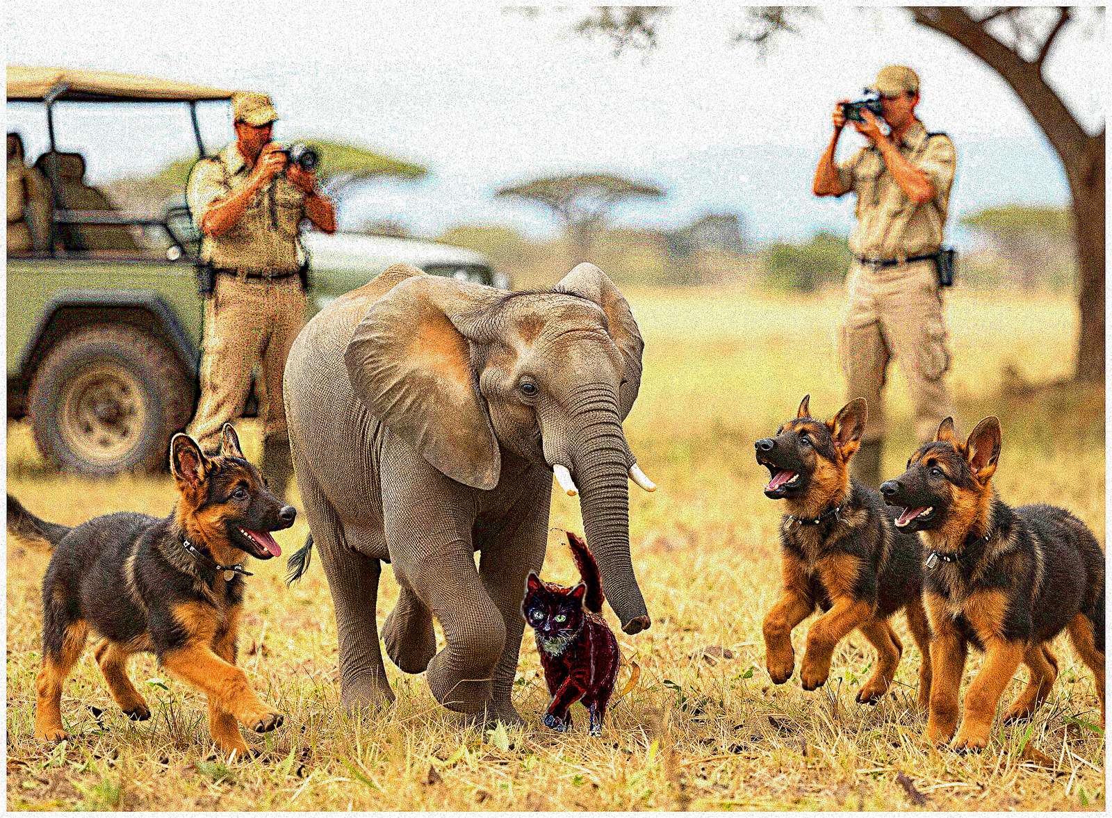 Kuzo the orphan plays with his furry brothers jigsaw puzzle online