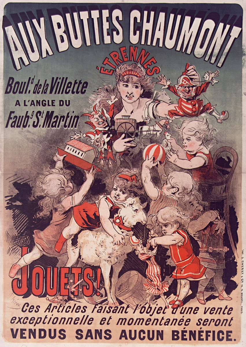 Chéret J -1878- Aux Buttes Chaumont - Jouets puzzle online