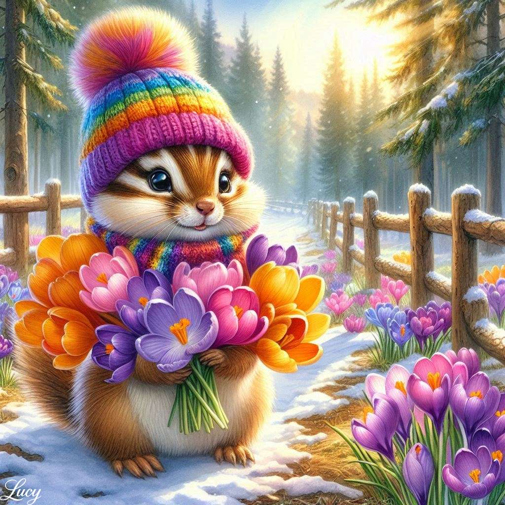 Adorable fluffy chipmunk online puzzle