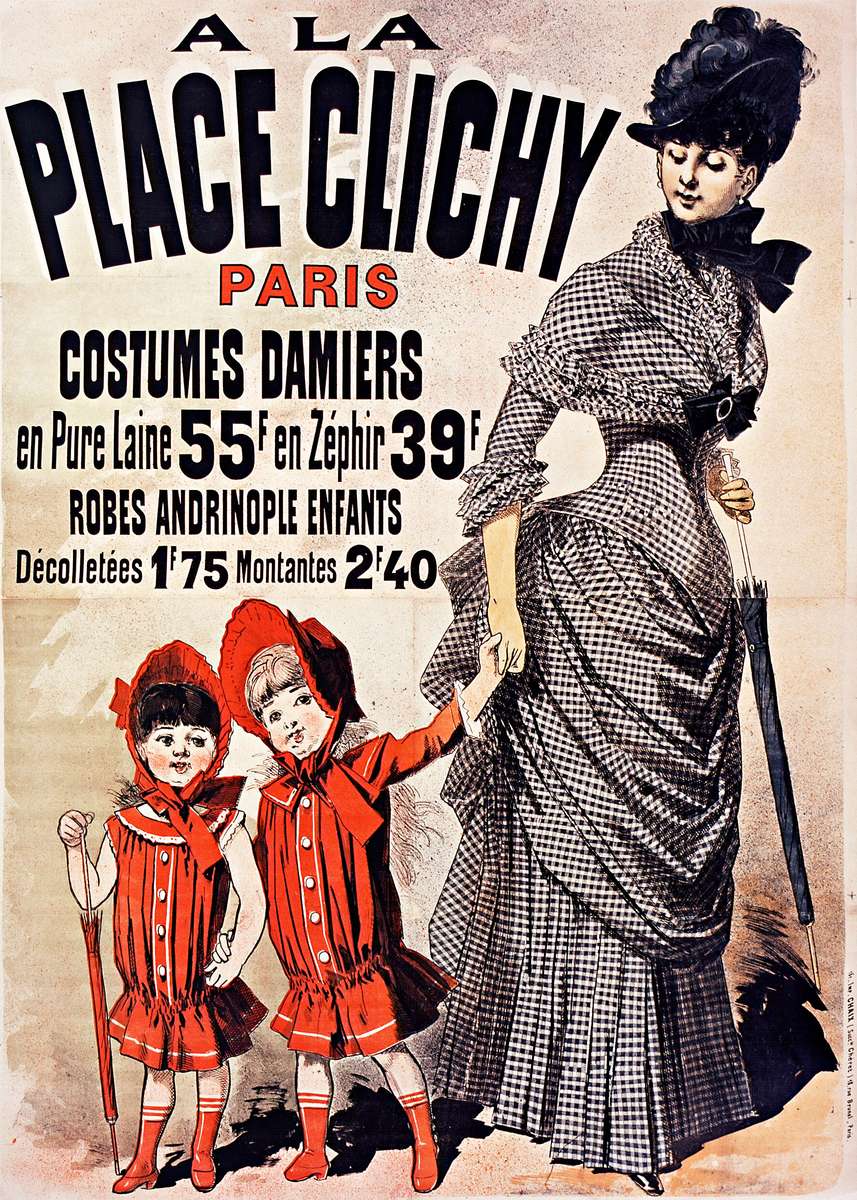 Chéret J-1883- A la Place Clichy - Costume Damiers online puzzle