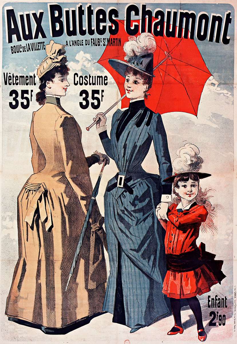 Chéret J -1889- Aux Buttes Chaumont - Vétement puzzle online