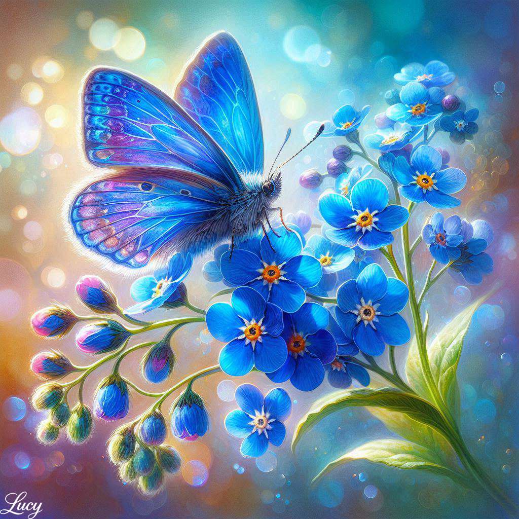 Een enkele, prachtige blauwe vlinder online puzzel