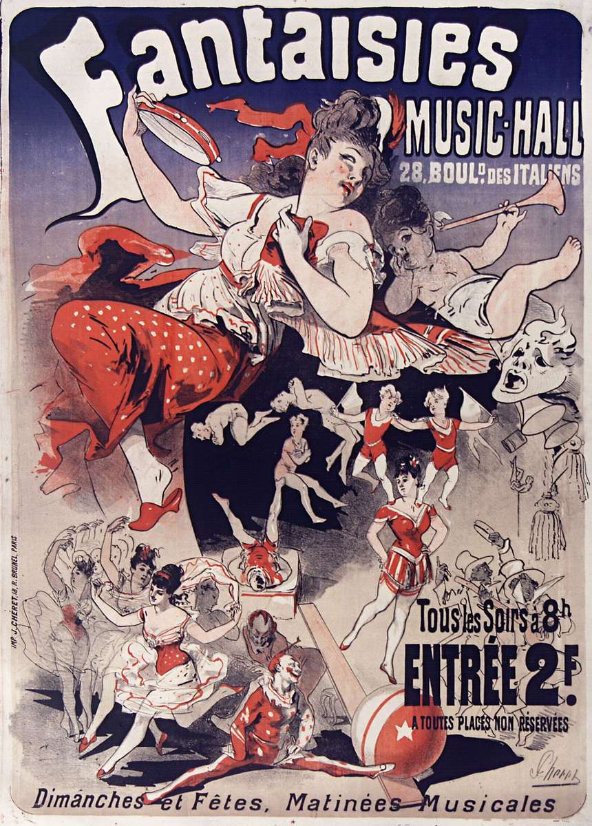 ChéretJ -1876- Sala muzyczna fantazji Tous le Soirs puzzle online