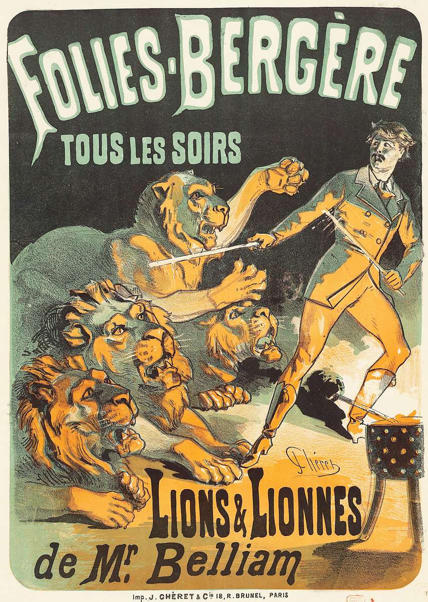 Chéret J -1879- Folies Bergère - Lions + Lionnes puzzle online