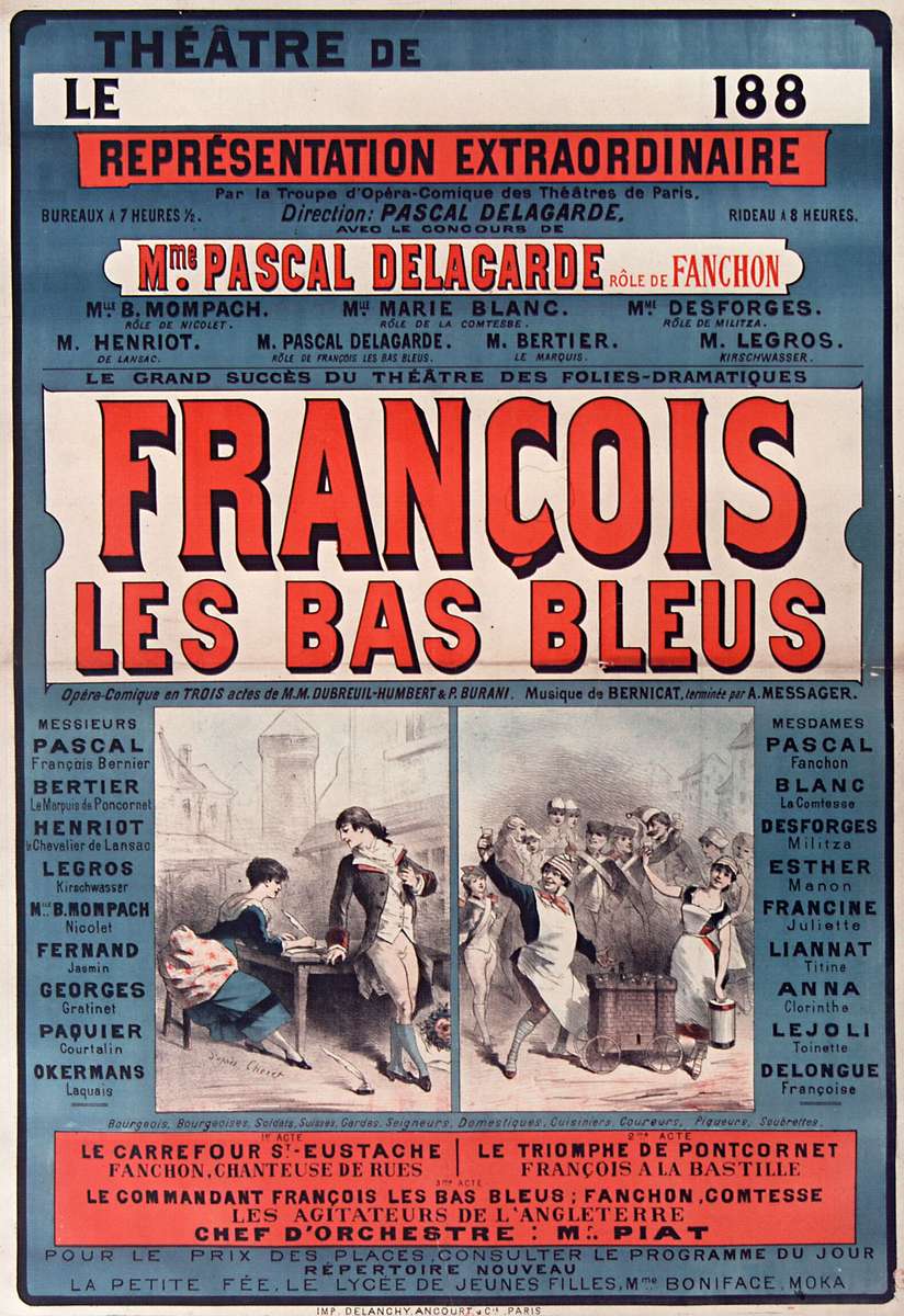 Chéret J-1884-Teatro de. François les bas bleus puzzle online