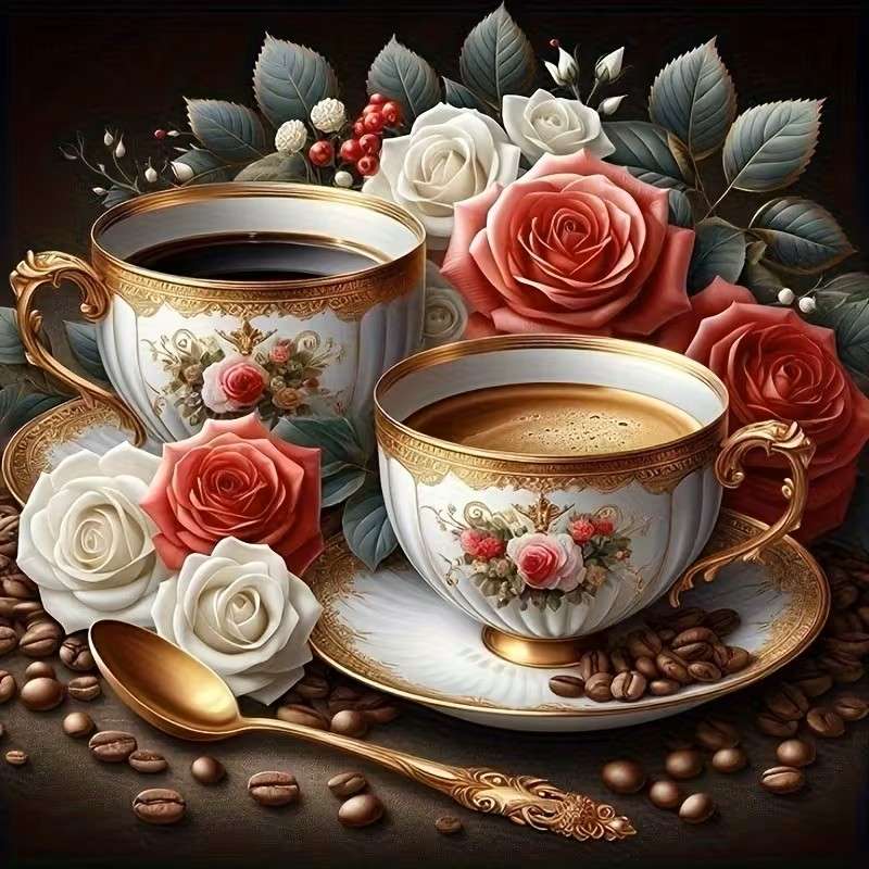 cafea în căni elegante jigsaw puzzle online