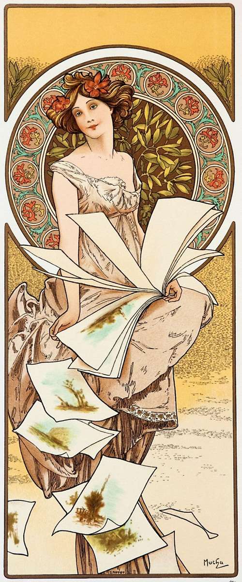 Mucha A -1897- Champenois Calendar jigsaw puzzle online