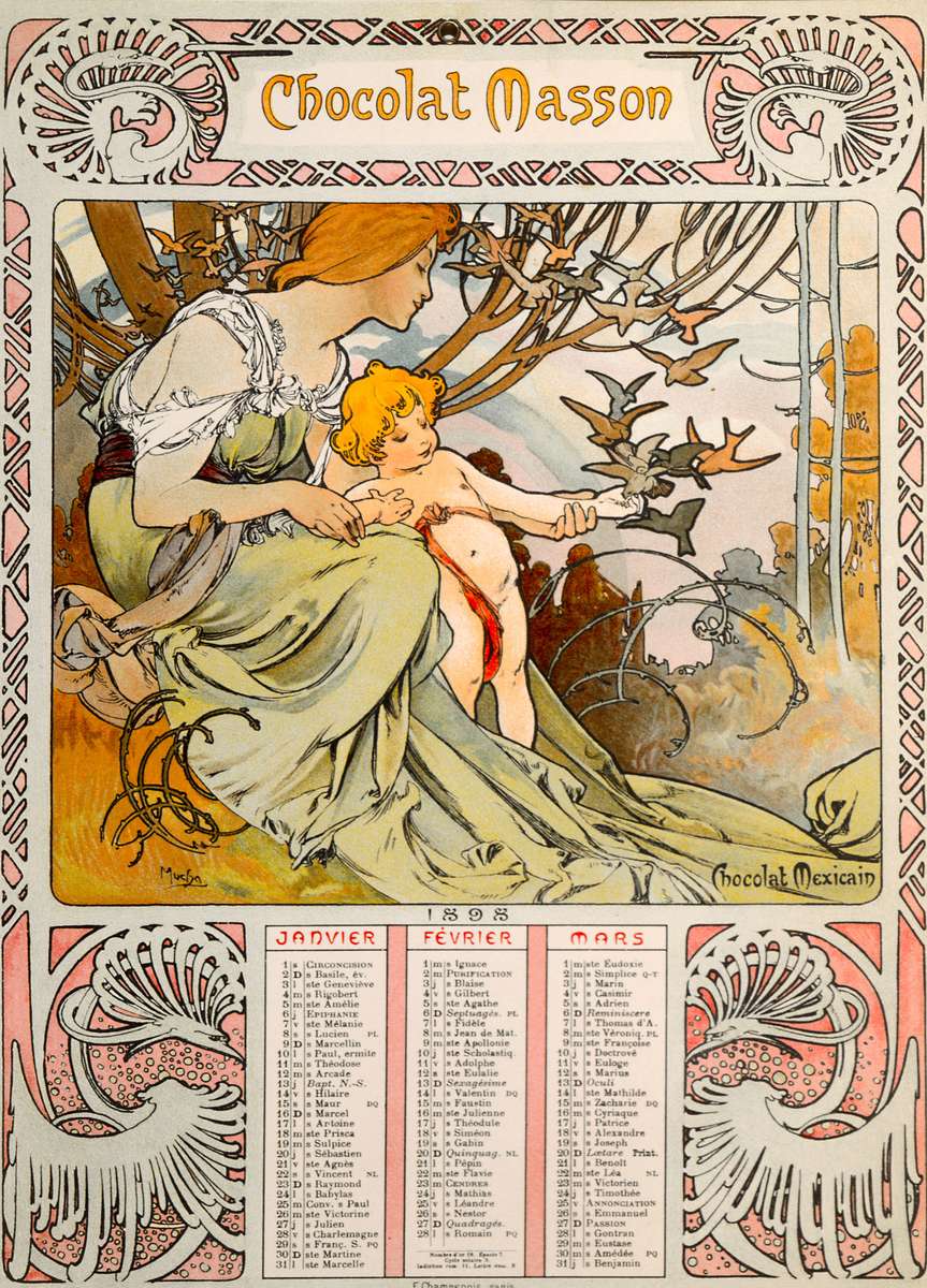 Mucha A -1898- Chocolat Masson - L'Enfance online puzzle