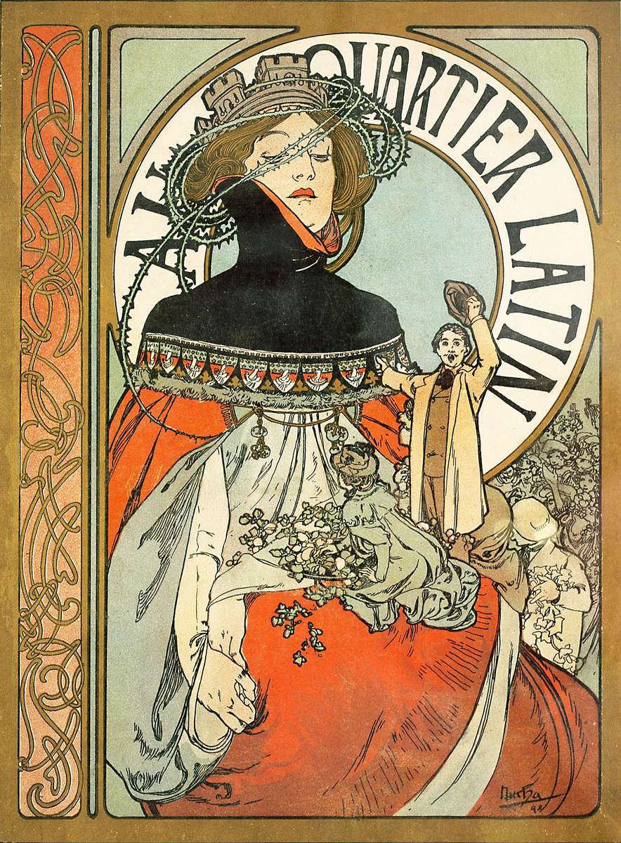 Mucha A -1898- Au Quartier Latin online puzzle