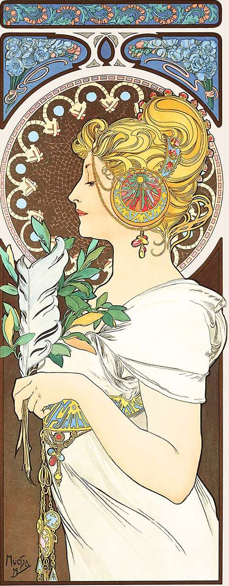 Mucha A -1899- Feather online puzzle
