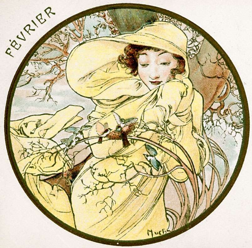 Mucha A -1899- Months - February online puzzle