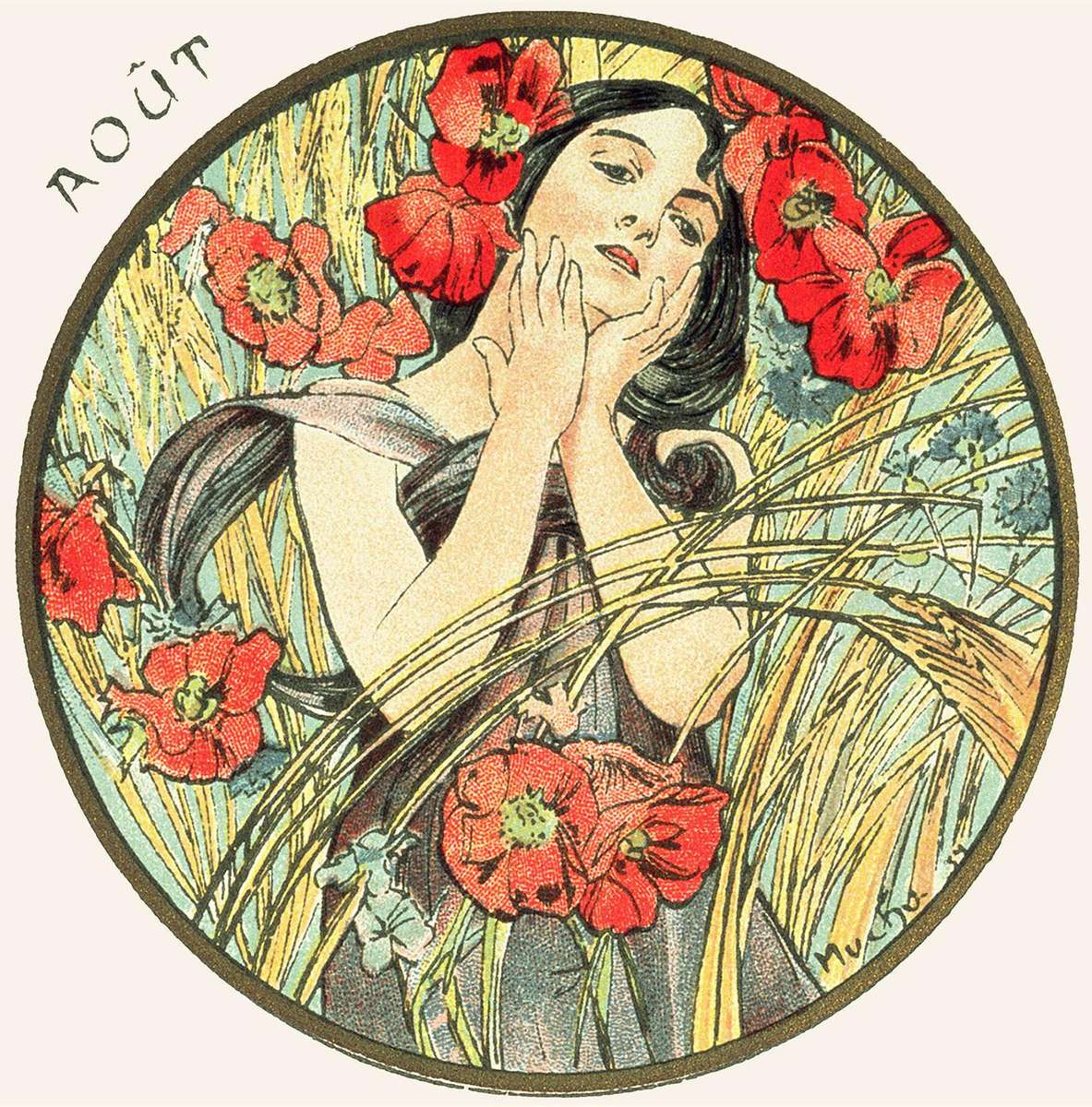Mucha A -1899- Months - August Online-Puzzle