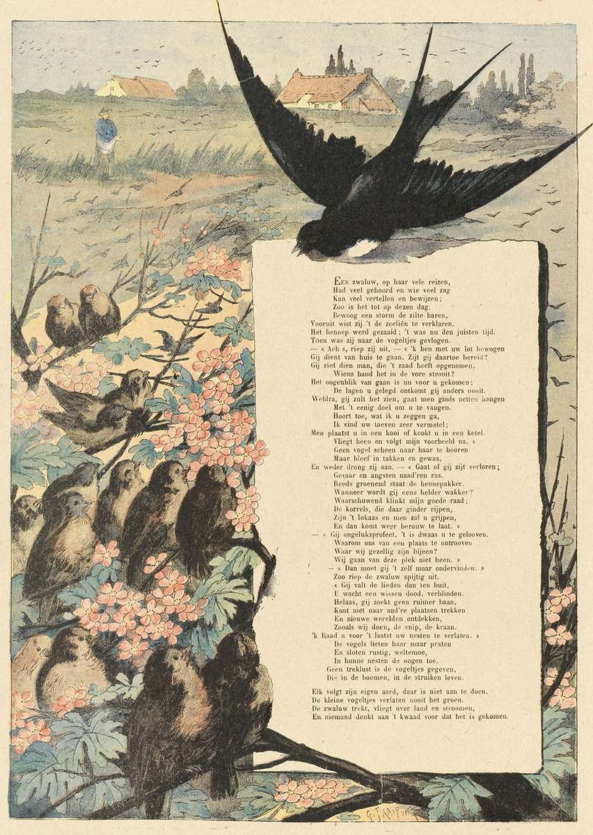 Fraipont G -1890- Svalan och fåglarna Pussel online